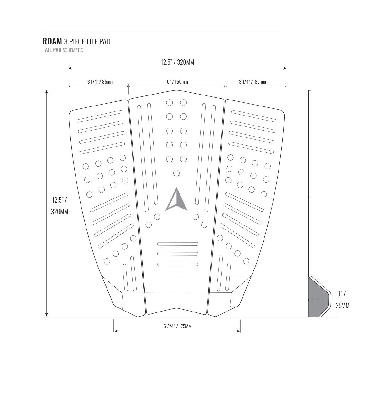 3 PIECE LITE TAIL PAD